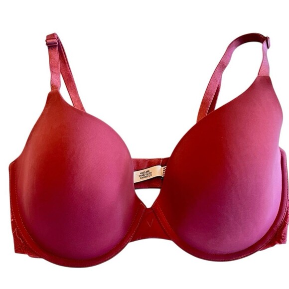 Victoria Secret Bra T Shirt Padded Demi Underwire Lightly Padded Sz 34DD Blush - Picture 1 of 6